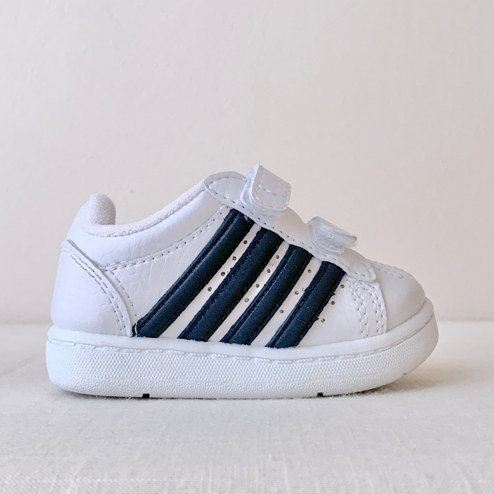 2006 Smart Fit New With Tags Y2K Deadstock White Navy Stripe Baby Boys Shoes 5W